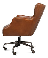 Sarreid Andrew Jackson Desk Chair Havana Leather