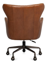 Sarreid Andrew Jackson Desk Chair Havana Leather