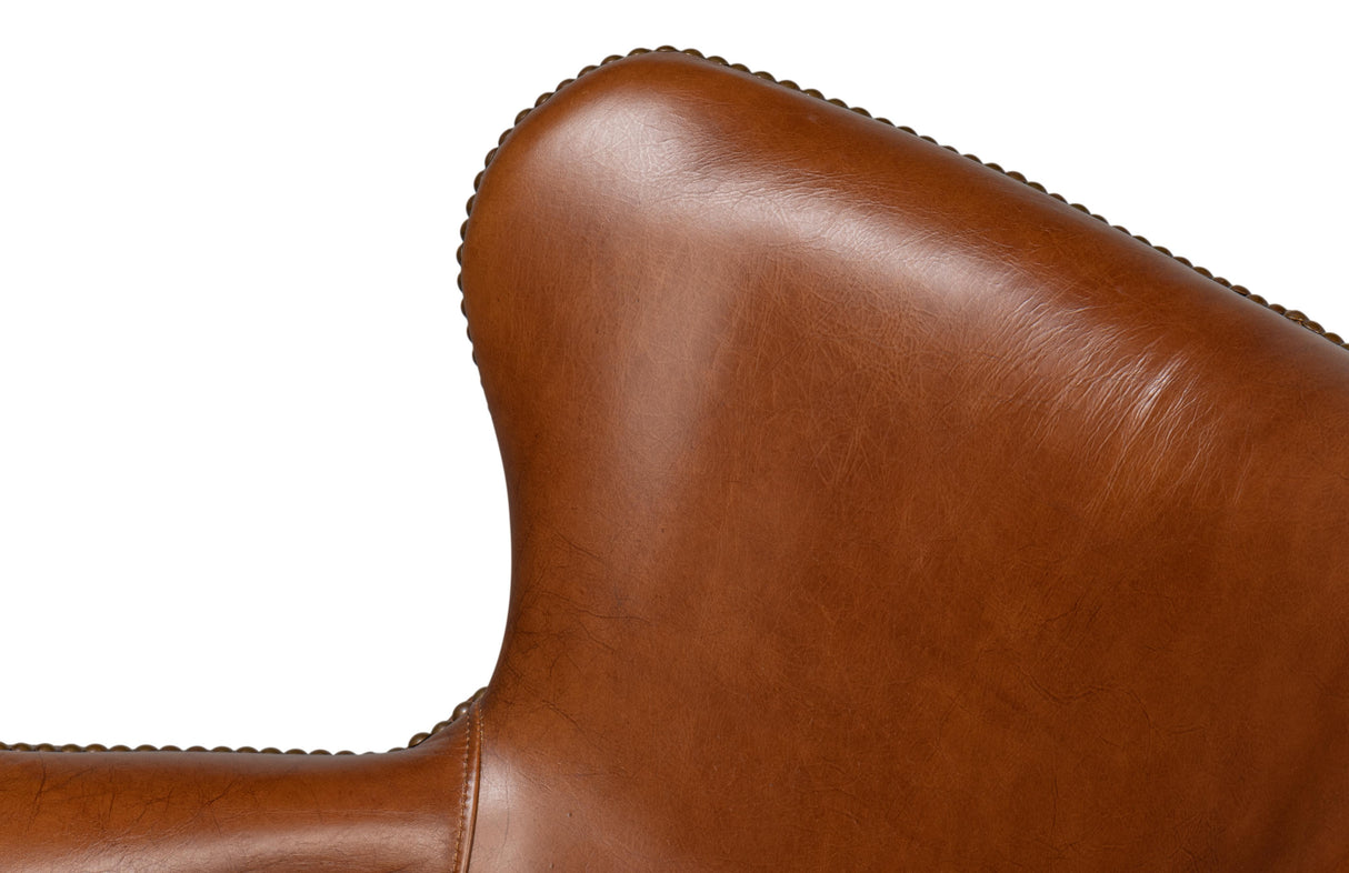 Sarreid Andrew Jackson Desk Chair Havana Leather