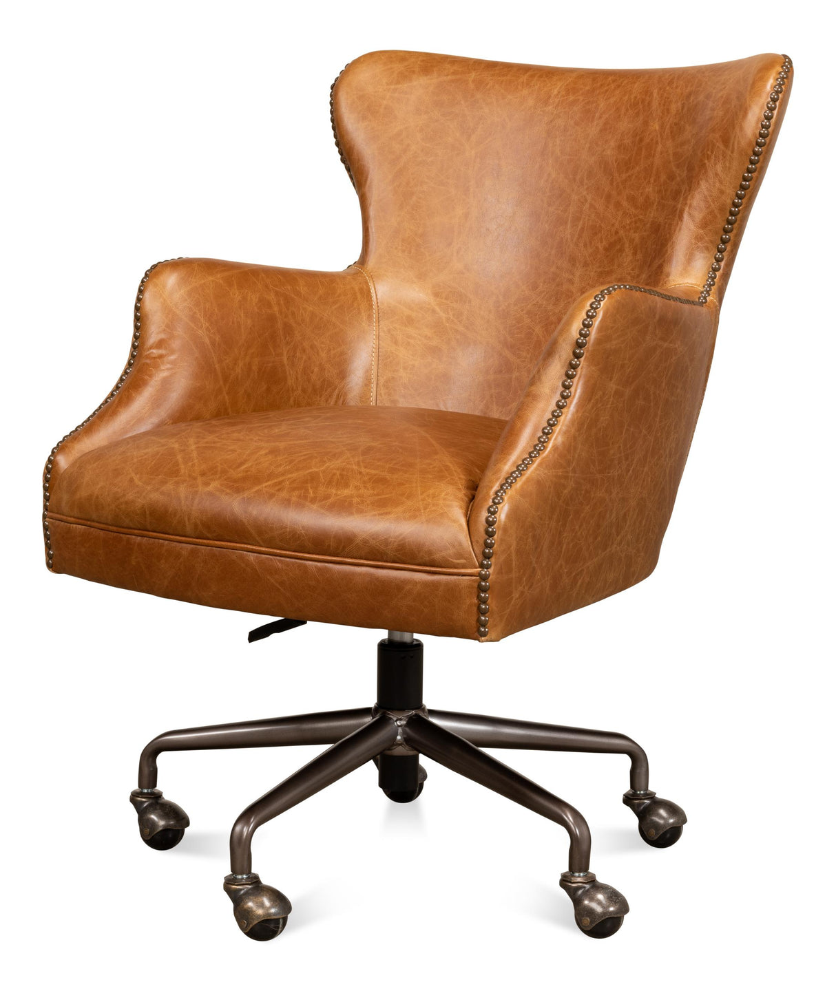 Sarreid Andrew Jackson Desk Chair  Cuba Brown