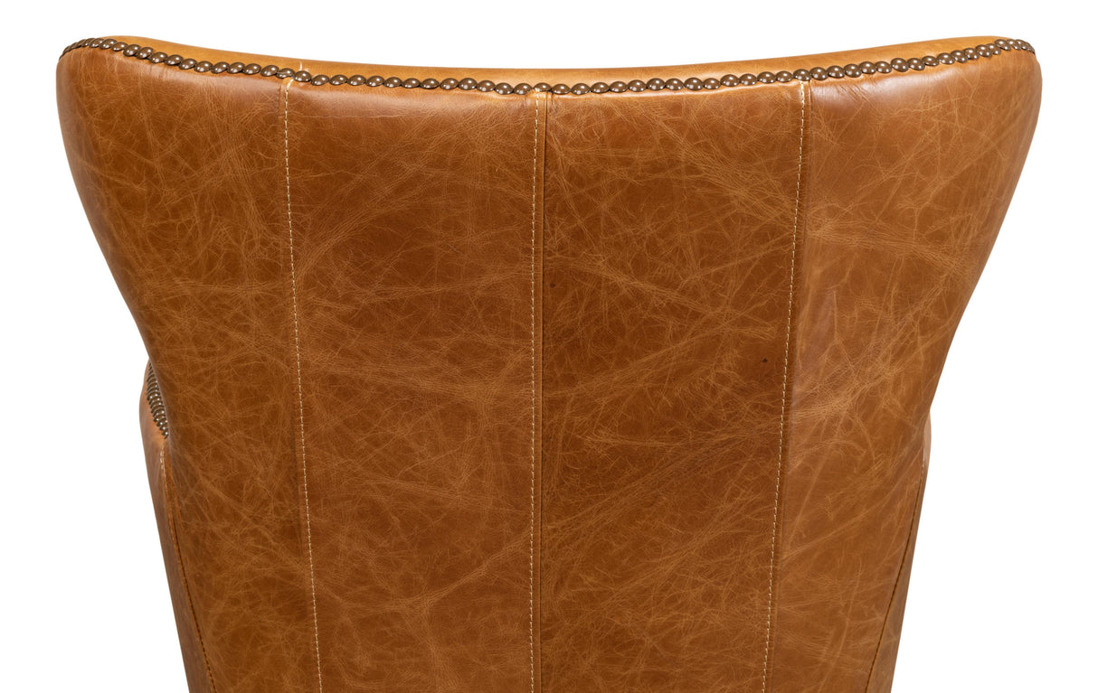 Sarreid Andrew Jackson Desk Chair  Cuba Brown