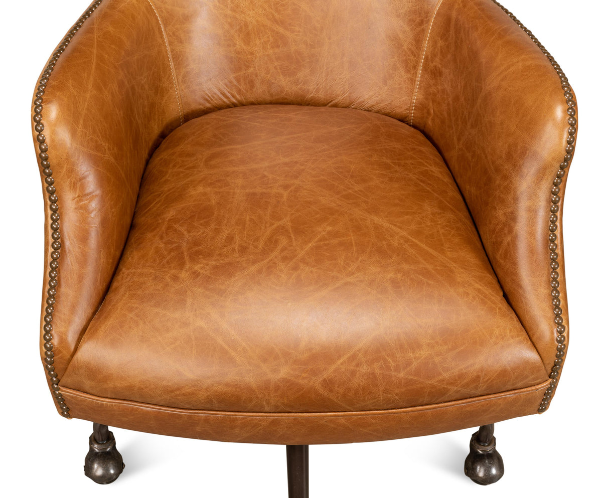 Sarreid Andrew Jackson Desk Chair  Cuba Brown