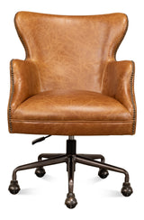 Sarreid Andrew Jackson Desk Chair  Cuba Brown