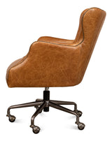 Sarreid Andrew Jackson Desk Chair  Cuba Brown