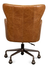 Sarreid Andrew Jackson Desk Chair  Cuba Brown