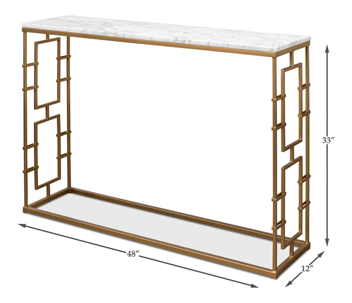 Sarreid Brass Gate Console Table