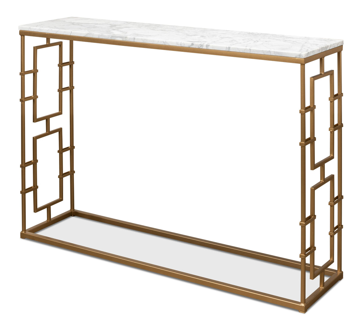 Sarreid Brass Gate Console Table