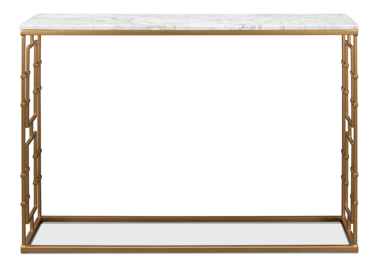 Sarreid Brass Gate Console Table