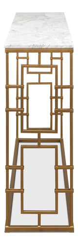 Sarreid Brass Gate Console Table