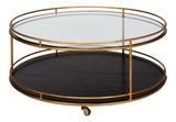 Sarreid Trolley Round Cocktail Table