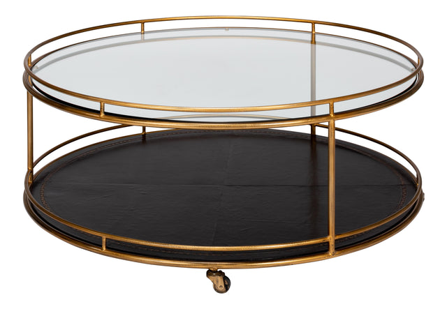 Sarreid Trolley Round Cocktail Table