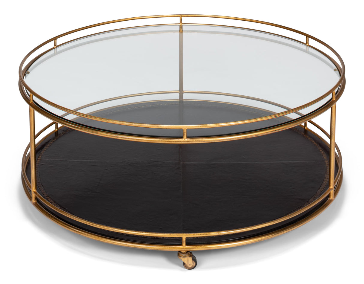 Sarreid Trolley Round Cocktail Table