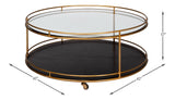 Sarreid Trolley Round Cocktail Table