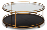 Sarreid Trolley Round Cocktail Table