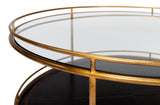 Sarreid Trolley Round Cocktail Table