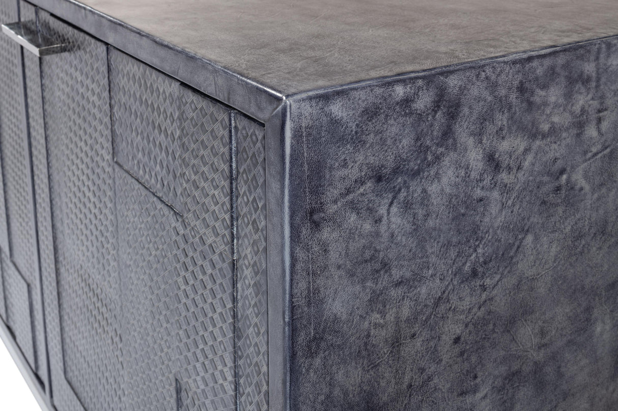 Sarreid Bronzini Credenza  Embossed Blue/Grey