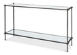 Sarreid Hand Chased Iron Console Tble  Glass Top
