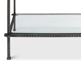 Sarreid Hand Chased Iron Console Tble  Glass Top