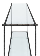 Sarreid Hand Chased Iron Console Tble  Glass Top