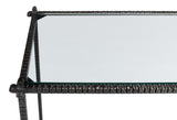 Sarreid Hand Chased Iron Console Tble  Glass Top