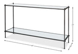 Sarreid Hand Chased Iron Console Tble  Glass Top