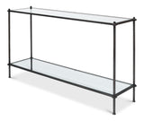 Sarreid Hand Chased Iron Console Tble  Glass Top