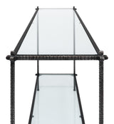 Sarreid Hand Chased Iron Console Tble  Glass Top