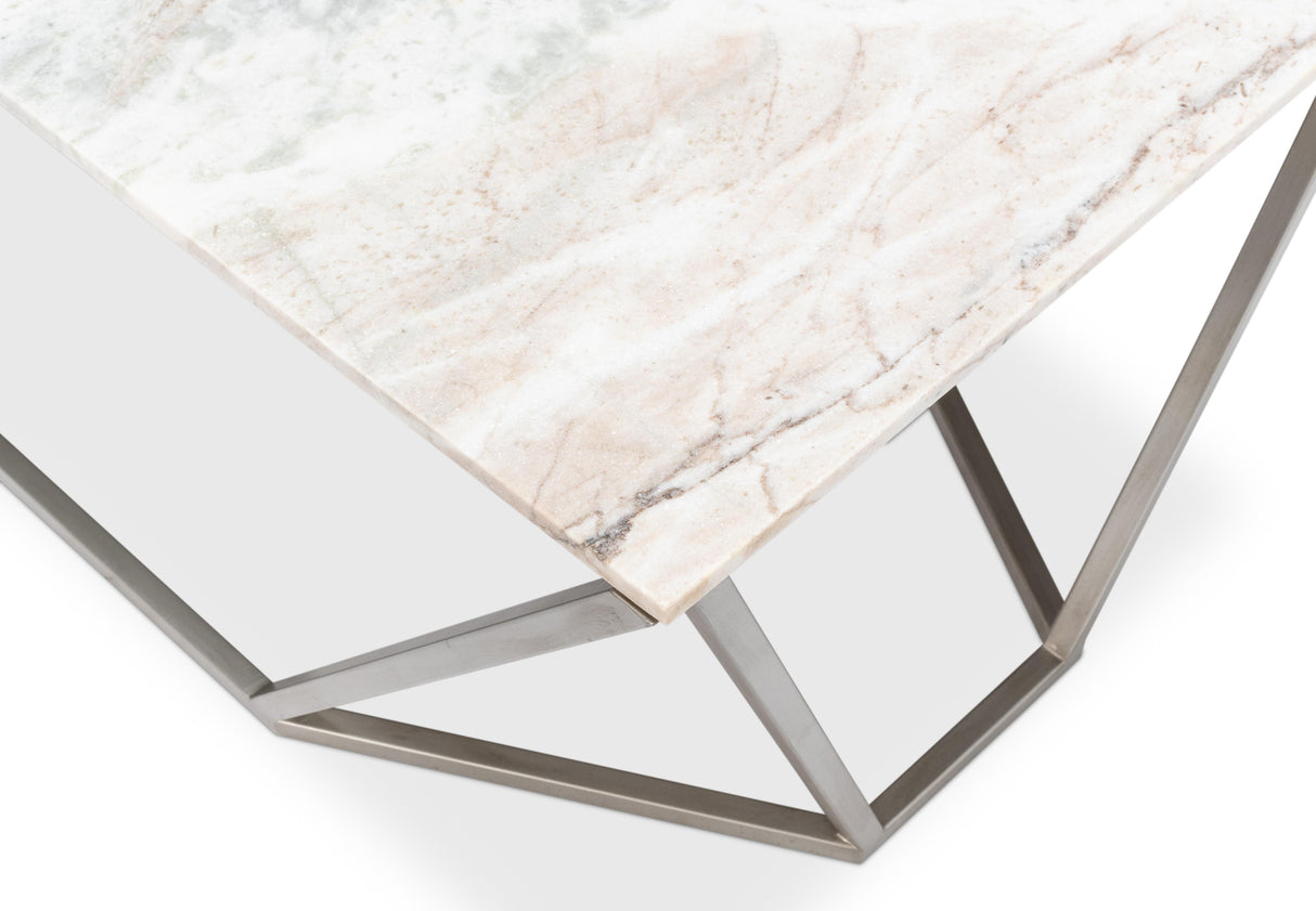 Sarreid Trapezoid Coffee Table  Marble Top