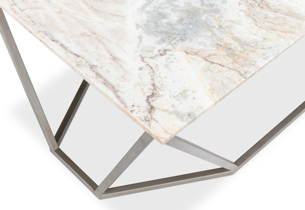 Sarreid Trapezoid Coffee Table  Marble Top