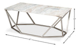 Sarreid Trapezoid Coffee Table  Marble Top