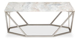 Sarreid Trapezoid Coffee Table  Marble Top