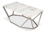 Sarreid Trapezoid Coffee Table  Marble Top