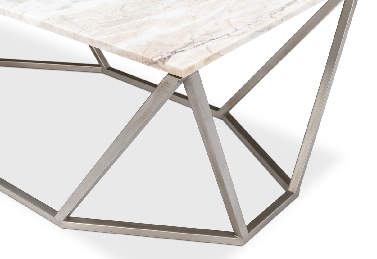 Sarreid Trapezoid Coffee Table  Marble Top