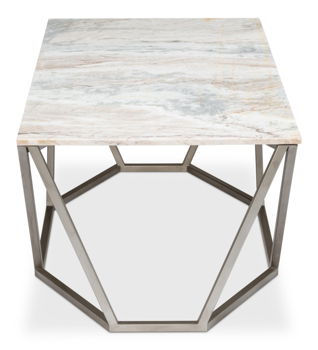 Sarreid Trapezoid Coffee Table  Marble Top
