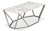 Sarreid Trapezoid Coffee Table  Marble Top