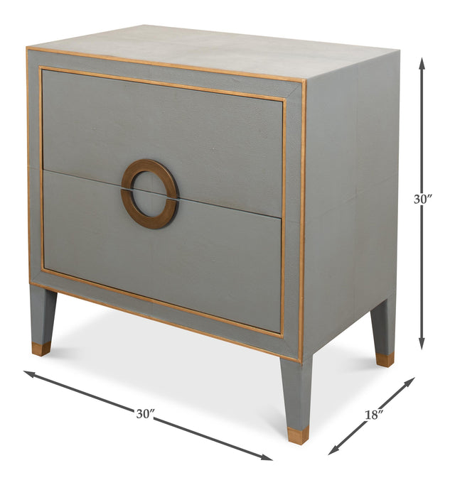 Sarreid Gabriella Night Stand  Storm Grey