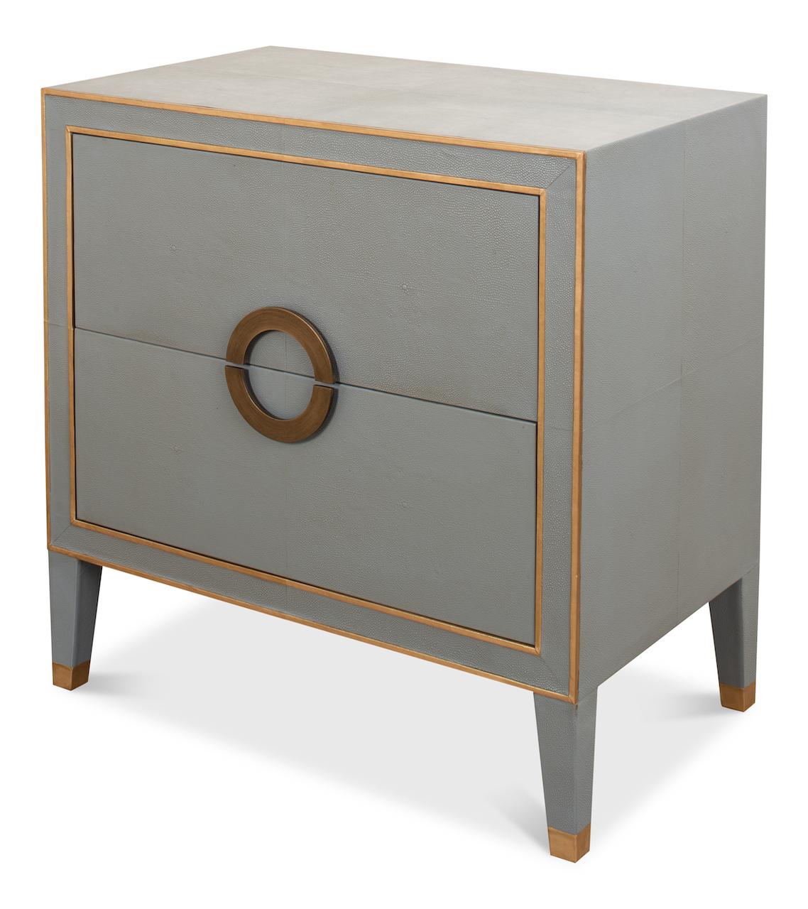 Sarreid Gabriella Night Stand  Storm Grey