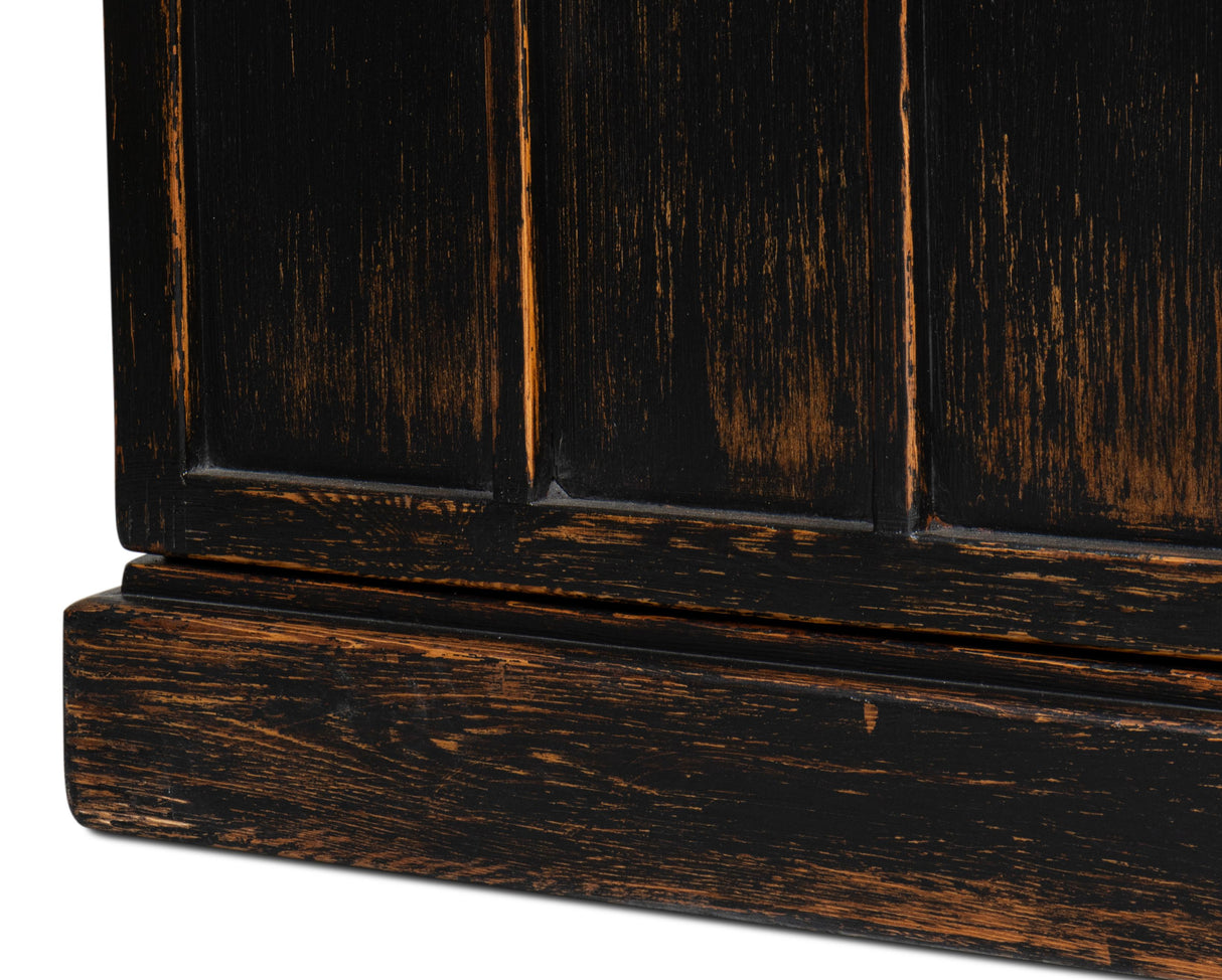 Sarreid Edgar Allan Glass Bookcase Antique Black