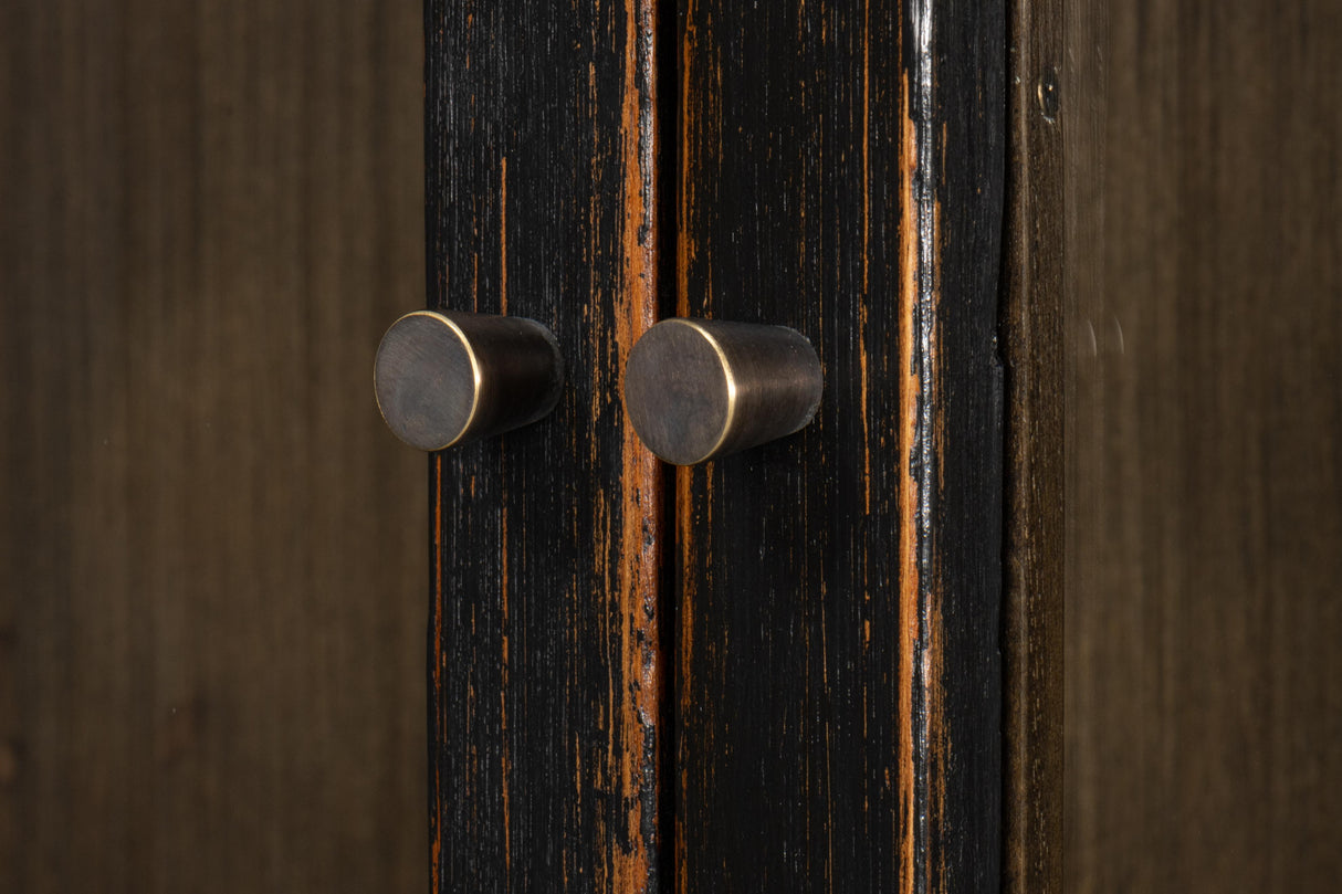 Sarreid Edgar Allan Glass Bookcase Antique Black