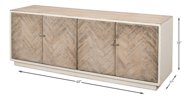 Sarreid Amalia Tv Stand  Antique White