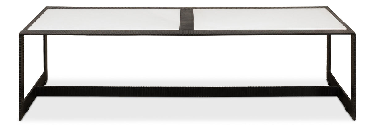 Sarreid Ridged Iron Rectangular Coffee Table