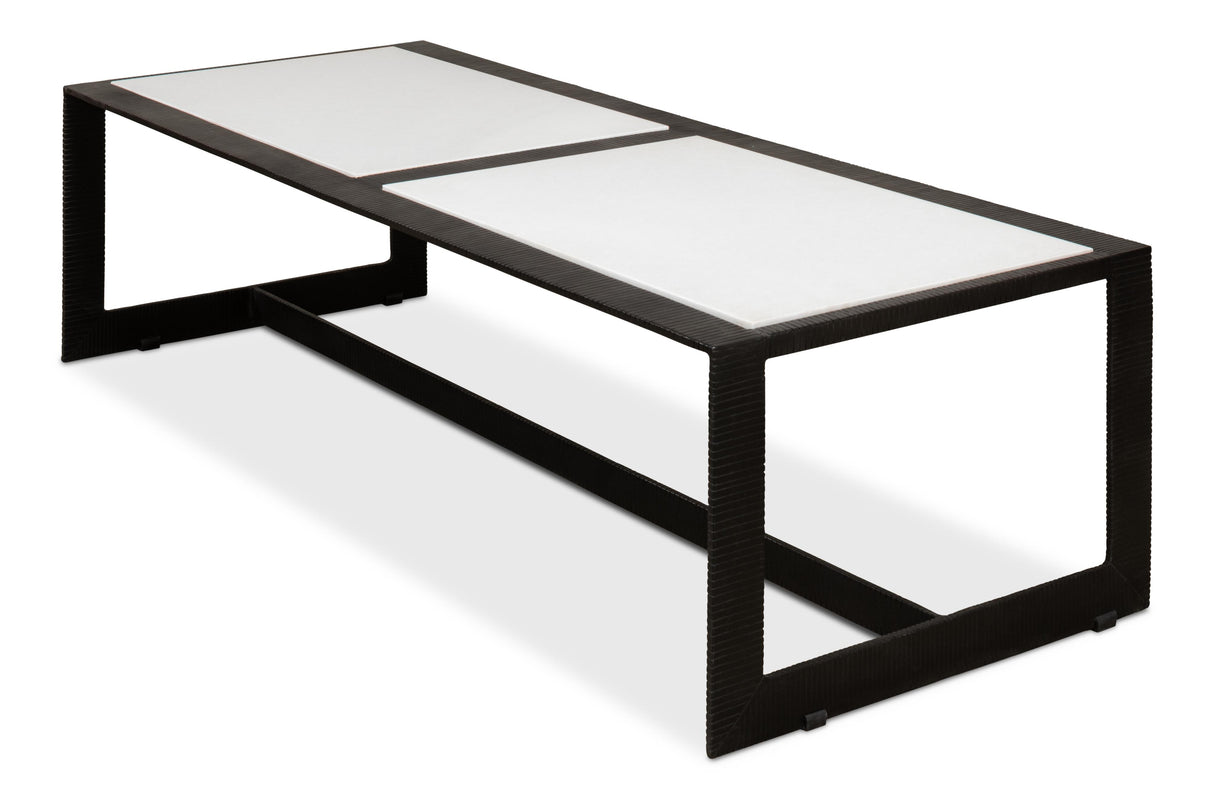 Sarreid Ridged Iron Rectangular Coffee Table