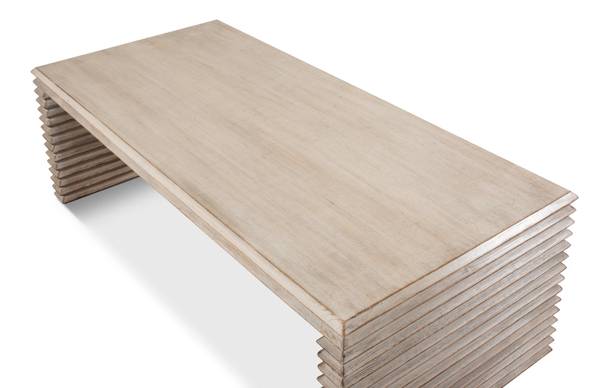 Sarreid Stacked Cocktail Table  Stone Grey