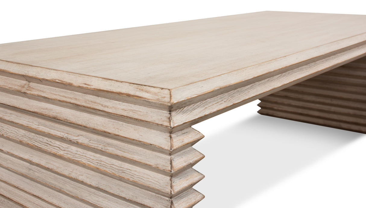 Sarreid Stacked Cocktail Table  Stone Grey