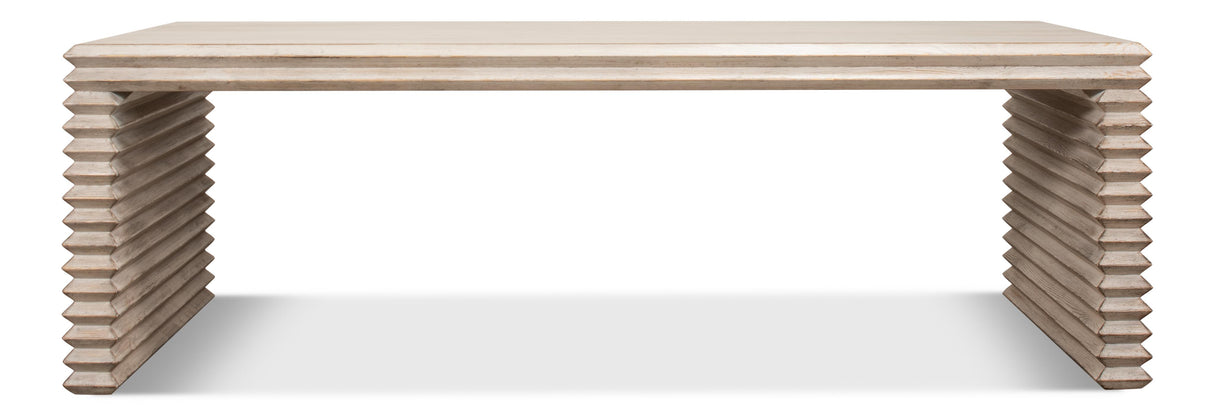 Sarreid Stacked Cocktail Table  Stone Grey