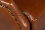 Sarreid Baker Leather Swivel Chair Havana Lthr