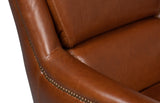Sarreid Baker Leather Swivel Chair Havana Lthr
