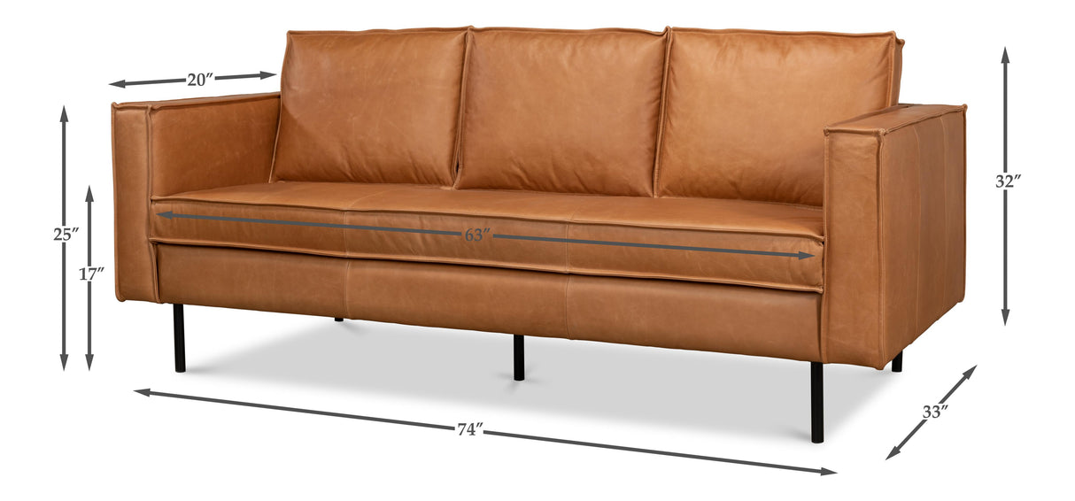Sarreid Esprit Leather Sofa