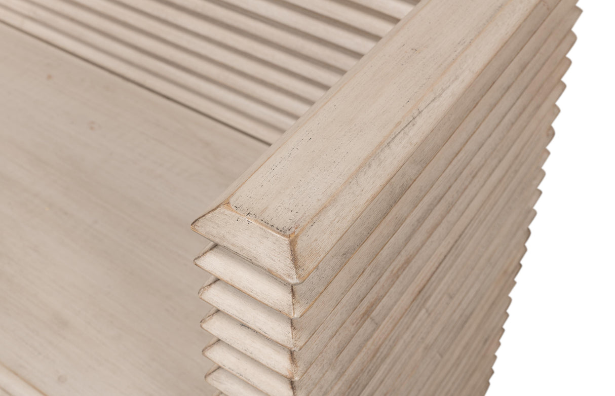 Sarreid Stacked Bench  Stone Grey