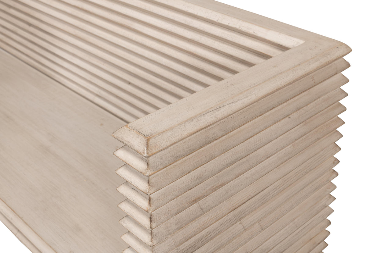 Sarreid Stacked Bench  Stone Grey